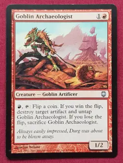 Magic The Gathering DARKSTEEL GOBLIN ARCHAEOLOGIST red card MTG - Image 1