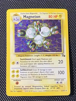 Magneton 11/62 Fossil Unlimited Holo Rare Pokemon TCG 1999 - Image 1