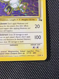 Magneton 11/62 Fossil Unlimited Holo Rare Pokemon TCG 1999 - Image 4