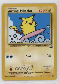 Surfing Pikachu Pokemon WOTC Black Star Promo #28 1999 - Image 1