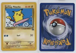 Surfing Pikachu Pokemon WOTC Black Star Promo #28 1999 - Image 3