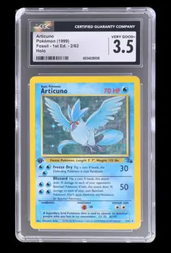 Pokemon TCG Articuno Fossil #2 Holo 1st Edition Holo Rare CGC 3.5 - Image 1