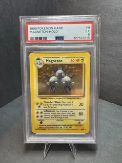 Pokemon TCG: Magneton 9/102 Holo Base Set 1999 PSA 5 - Image 1