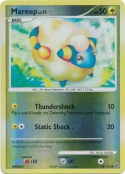 Heavily Played Mareep - 94/132 - Common - Reverse Holo Pokemon Secret Wonders - Image 1