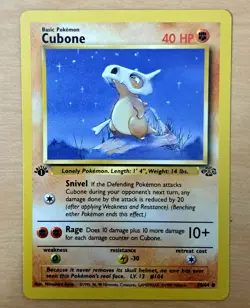 CUBONE 1ST EDITION 50/64 Jungle Pokemon Card English NM/NEAR MINT - Image 1