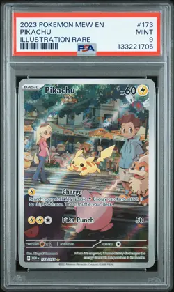 2023 POKEMON MEW EN-151 ILLUSTRATION RARE #173 PIKACHU PSA 9 - Image 1