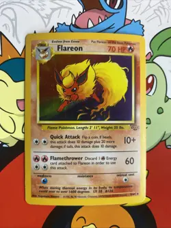 Flareon - 3/64 Jungle Holo Rare Pokemon - LP - Image 1
