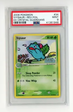 Ivysaur 34/100 EX Crystal Guardians Reverse Holo Foil Pokemon - PSA 9 MINT! - Image 1
