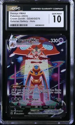 Pokemon Deoxys VMAX (2023) Crown Zenith GG45/GG70 CGC 10 - Image 1