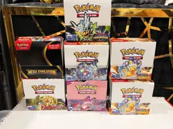 Pokemon TCG FUSION SURGING MEGA TWI Booster Box Display - Empty LOT OF 7 Boxes - Image 1