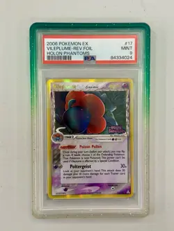 2006 POKEMON EX HOLON PHANTOMS #17 VILEPLUME-REVERSE FOIL PSA 9 - Image 1