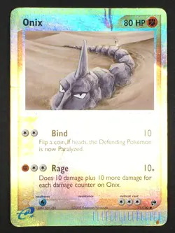 Pokemon TCG Onix 71/100 EX Sandstorm Reverse Holo HP/DAMAGED - Image 1