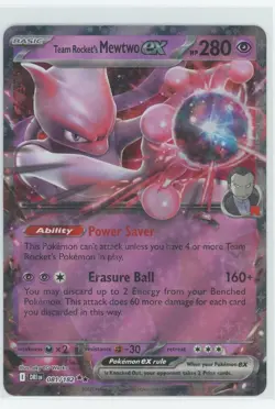 2025 Pokemon Team Rocket’s Mewtwo EX English Destined Rivals Full Art NM - Image 1