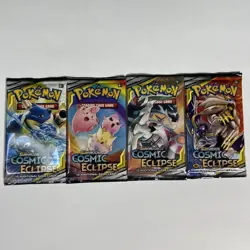 POKEMON TCG COSMIC ECLIPSE 4x Booster Packs (Complete Art Set) Factory Sealed - Image 1