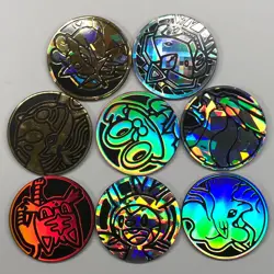 Lot of 8 - Pokemon TCG Holographic Plastic Coins/Rounds - Campos - Image 1