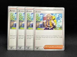 4x Arven 166/198 186/197 - Scarlet & Violet Base Pokemon TCG - Trainer Playset - Image 1