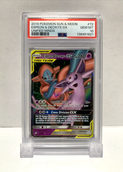 Pokemon Unified Minds Espeon & Deoxys GX #72 - PSA 10 - Image 1