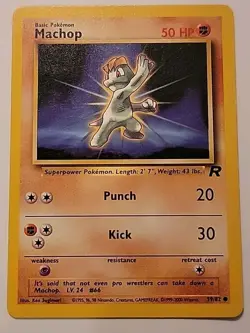 Pokemon TCG Machop 59/82 Team Rocket Regular - Image 1