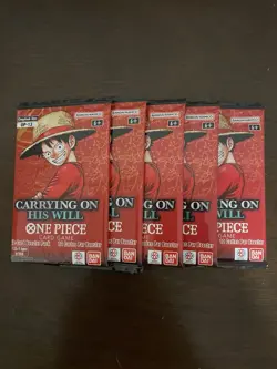 One Piece Carrying On His Will OP-13 Five 5 Booster Packs Lot English I - Image 1