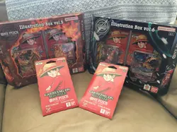 One Piece Vol 5 & 6 Illustration Box Plus 2 OP-13 Sleeved Booster Packs - Image 1