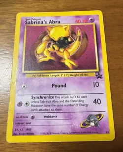 Pokemon TCG Sabrina's Abra Black Star Promo Card 19 WOTC - Image 2
