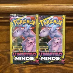 Pokemon Unified Minds - Sun & Moon 3 Card Mini Booster Pack Mew & Mewtwo (Lot 2) - Image 1