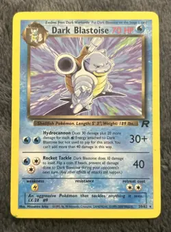 Pokemon TCG Dark Blastoise 20/82 Rare Non-Holo Card Team Rocket - Image 1
