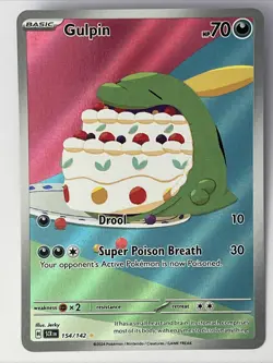 Pokemon TCG Gulpin 154/142 Stellar Crown Illustration Rare Card in NM Condition - Image 1