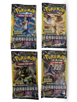 Pokemon Forbidden Light 3 Card Booster Pack Complete Art Set of 4 Sealed - Image 1