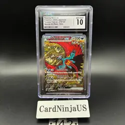 CGC GEM MINT 10 Roaring Moon ex SAR 218/187 SV8a Terastal Fest ex Pokemon Card - Image 1