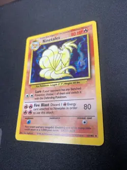 Pokemon TCG Ninetales Base Set Holo Card 12/102 Unlimited Rare, LP/NM Condition - Image 2