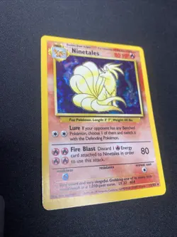 Pokemon TCG Ninetales Base Set Holo Card 12/102 Unlimited Rare, LP/NM Condition - Image 3