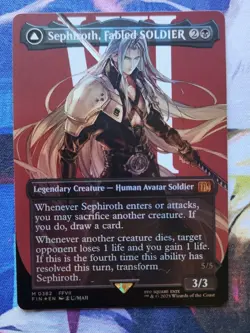 MTG Final Fantasy - Sephiroth, Fabled SOLDIER / One-Winged Angel Borderless FOIL - Image 1