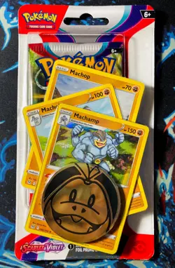 Scarlet & Violet Premium Checklane Blister Machamp UK Import Pokemon Cards - New - Image 1