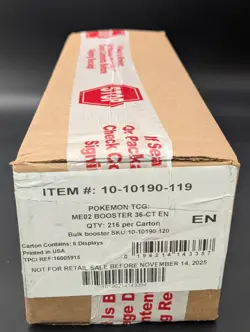 Pokemon Mega Evolution Phantasmal Flames ME02 Booster 6-Box Case Sealed #1 - Image 1