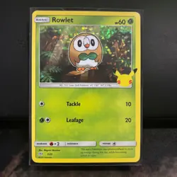 Rowlet Holo Rare 7/25 McDonalds 25th Anniversary Pokemon SWSH Promo NM 2021 - Image 1