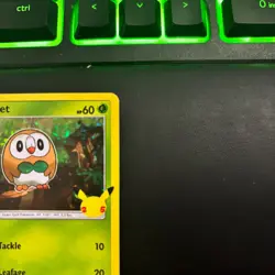 Rowlet Holo Rare 7/25 McDonalds 25th Anniversary Pokemon SWSH Promo NM 2021 - Image 4