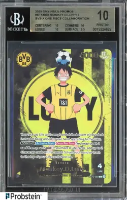 2025 ONE PIECE PROMOS BVB X ONE PIECE MATCH DAY 2025 #003 MONKEY D. LUFFY BGS 10 - Image 1