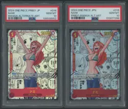 Lot of (2) 2024 One Piece PRB01 JPN #016 Nami Manga Alt Art PSA 10 GEM MINT - Image 1