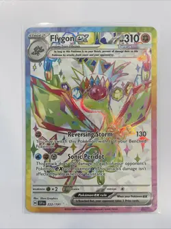 Flygon EX Ultra Rare Holo Card Sv08: Surging Sparks 222/191 NM Condition - Image 1