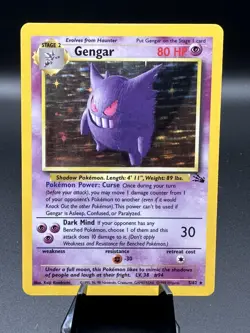 Pokemon TCG Gengar Fossil Holo Card 5/62 Unlimited Rare LP/MP - Image 1