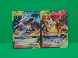 Pokemon Tag Team GX'S Card Lot Of 2 Reshiram & Charizard, Charizard & Braixen NM - Image 1