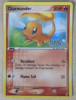 Pokemon TCG Charmander 48/100 EX Crystal Guardians Reverse Holo Stamped Card - Image 1