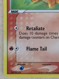 Pokemon TCG Charmander 48/100 EX Crystal Guardians Reverse Holo Stamped Card - Image 5