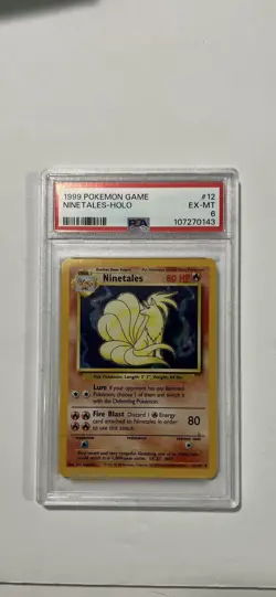 Pokemon TCG Ninetales Holo Unlimited Rare Card Base Set 12/102 WOTC Psa 6 - Image 1
