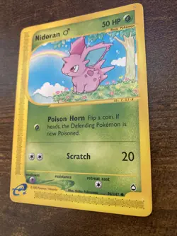 Nidoran 96/147 PL Non-Holo Vintage Aquapolis Pokemon Card NM - Image 4