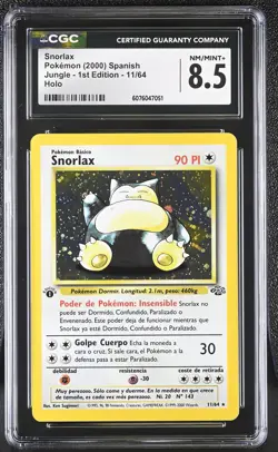 CGC 8.5 SPANISH Snorlax 2000 Jungle 1st Edition 11/64 Holo Pokemon Card - Image 1
