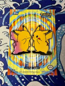 Pokemon 2000 Topps Series 2 5 Of 10 #132 Ditto Pikachu Stick On Card - Image 1