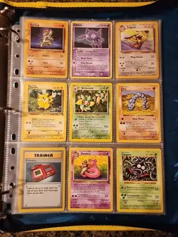 Pokemon Collection Binder Vintage Lot of Cards Holos Rares WoTC Shadowless Etc - Image 1