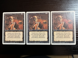 Demonic Tutor X 3 Magic the Gathering mtg played condition - Image 1
